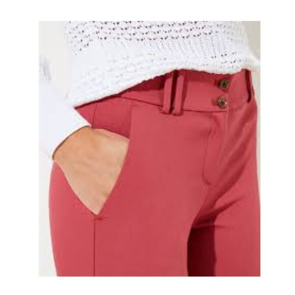 NWT LOFT Women's Double Button Skinny Ankle Pant Raspberry Size 6 - Picture 3 of 12